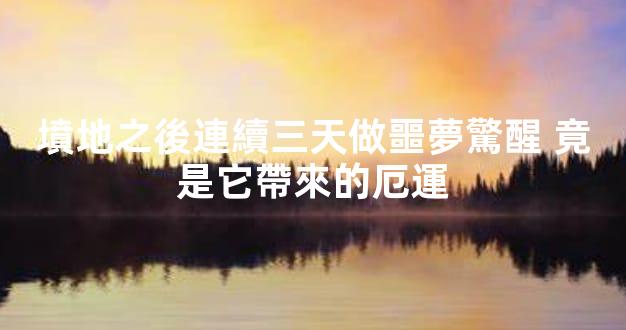 墳地之後連續三天做噩夢驚醒 竟是它帶來的厄運
